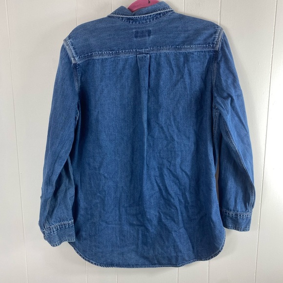 Vintage Ralph Lauren Polo Jeans Denim Button Shirt Blouse L Large Women Collared - Picture 5 of 5